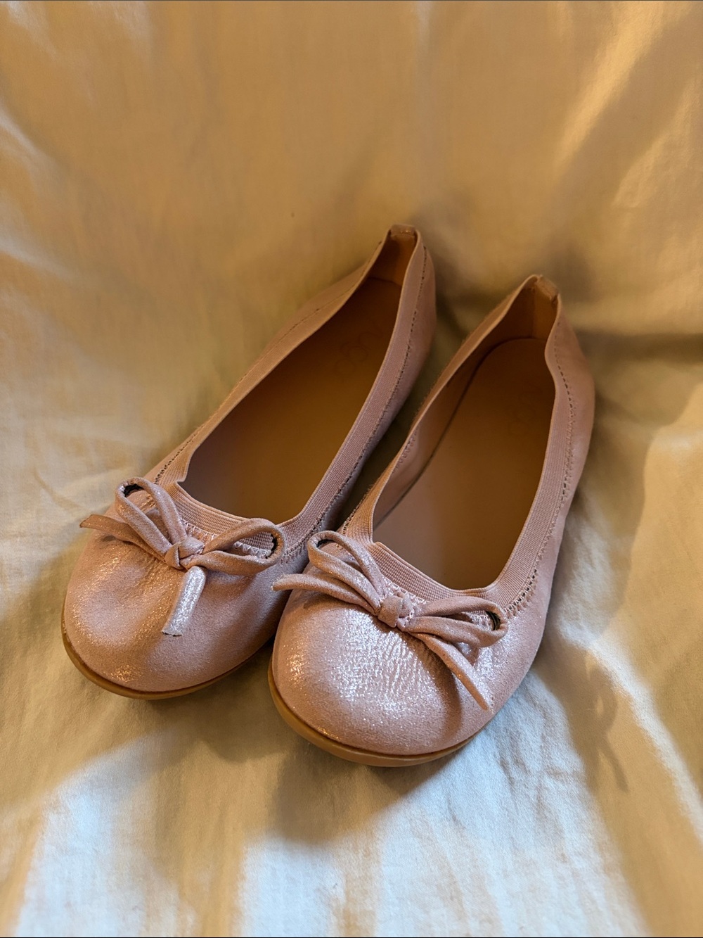 Sugar Ballet Flats with Bow in Light Pink